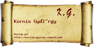 Kornis György névjegykártya