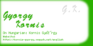 gyorgy kornis business card